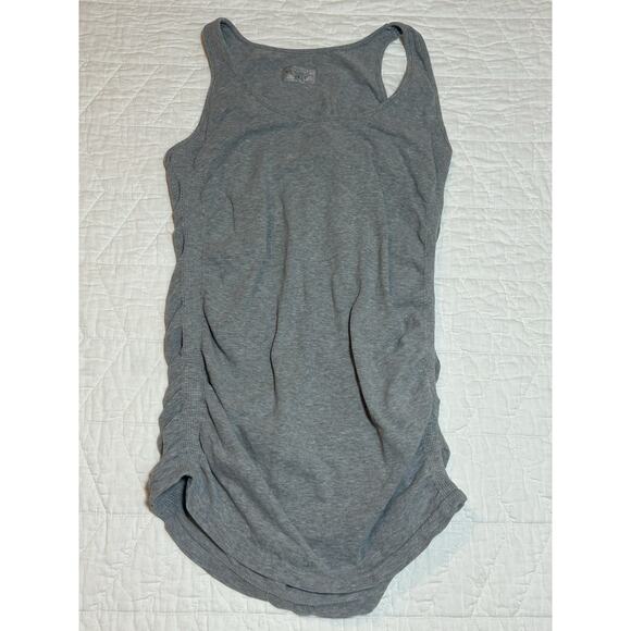 Athleta Tops - Athleta Tank Top Large Pure Organic Cotton Stretch Ruched Athleisure Gray